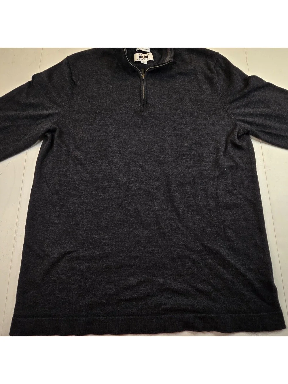 Joseph Abboud 100% Extra Fine Merino Wool Quarter Zip Sweater Size 2XL Tall Gray